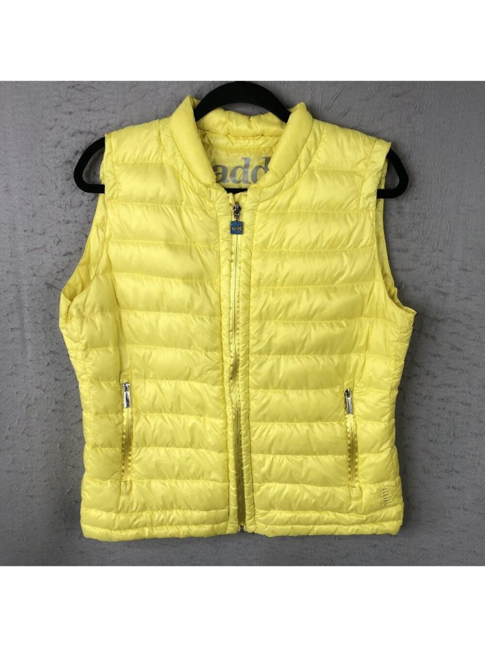 Add Vest Womens 44 Yellow Quilted Down Puffer Lightweight Zip Pockets Outdoor